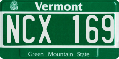 VT license plate NCX169