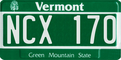 VT license plate NCX170