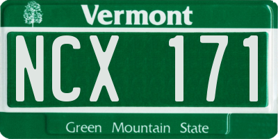 VT license plate NCX171