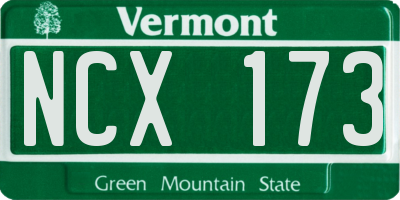 VT license plate NCX173