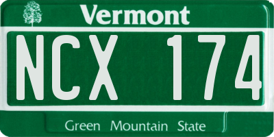 VT license plate NCX174