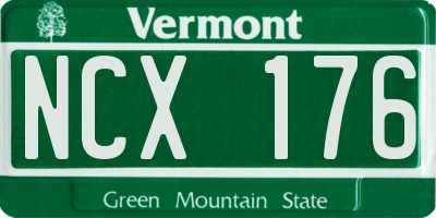 VT license plate NCX176