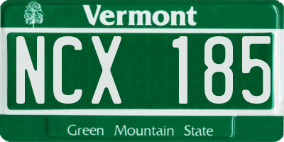 VT license plate NCX185