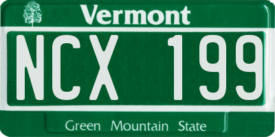 VT license plate NCX199