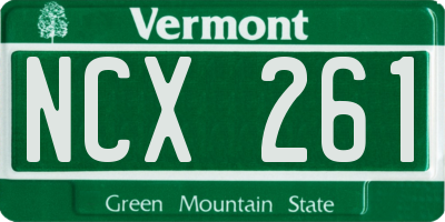 VT license plate NCX261