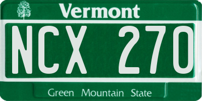 VT license plate NCX270