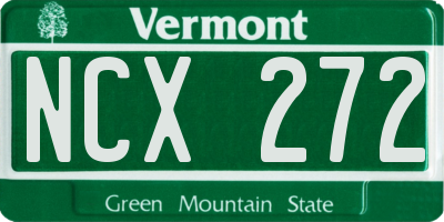 VT license plate NCX272