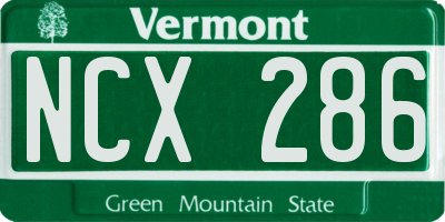 VT license plate NCX286