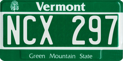 VT license plate NCX297