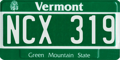 VT license plate NCX319