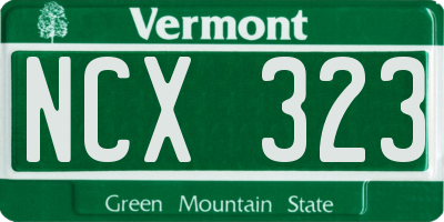 VT license plate NCX323