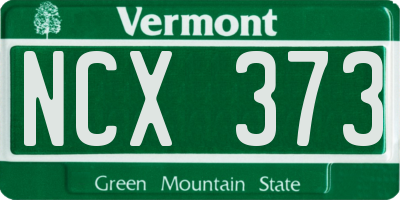 VT license plate NCX373