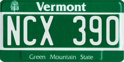 VT license plate NCX390