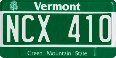 VT license plate NCX410