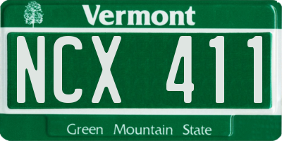 VT license plate NCX411
