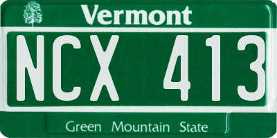 VT license plate NCX413