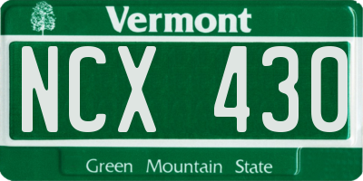 VT license plate NCX430