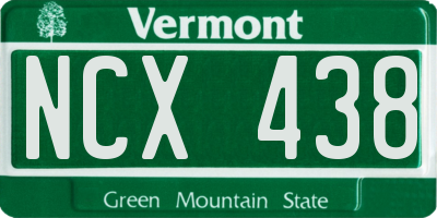 VT license plate NCX438