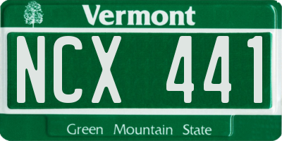 VT license plate NCX441