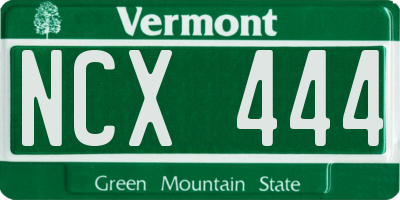 VT license plate NCX444