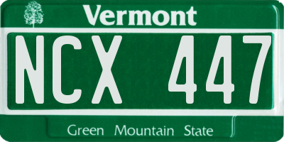 VT license plate NCX447