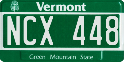 VT license plate NCX448