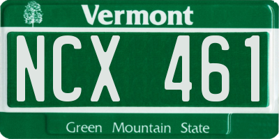 VT license plate NCX461
