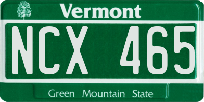 VT license plate NCX465
