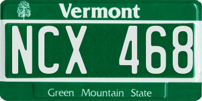 VT license plate NCX468