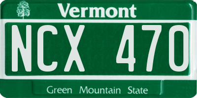 VT license plate NCX470