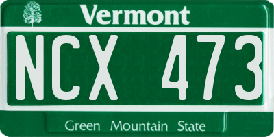 VT license plate NCX473