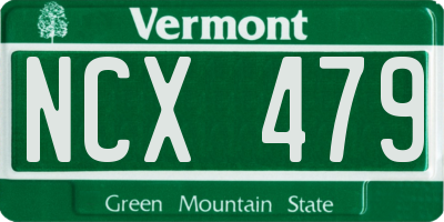 VT license plate NCX479