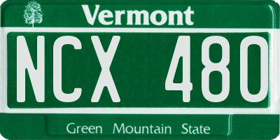 VT license plate NCX480