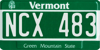 VT license plate NCX483
