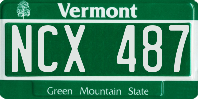 VT license plate NCX487