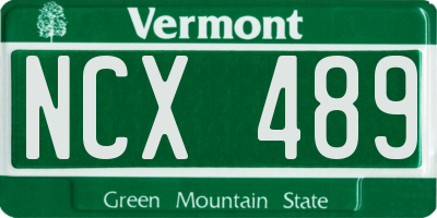 VT license plate NCX489