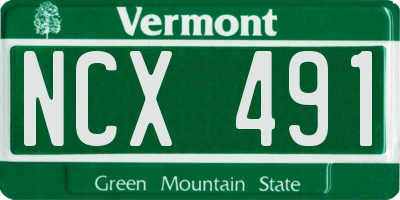 VT license plate NCX491