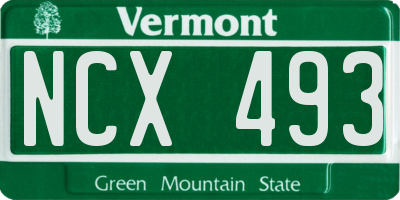 VT license plate NCX493