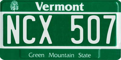 VT license plate NCX507