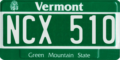 VT license plate NCX510