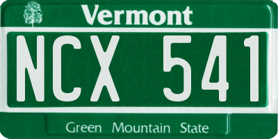 VT license plate NCX541