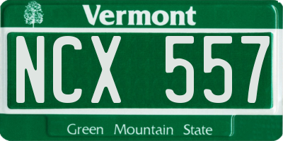 VT license plate NCX557