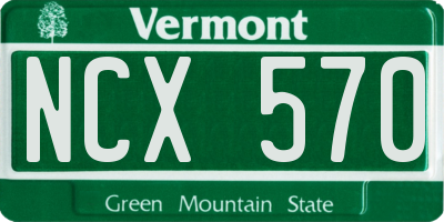 VT license plate NCX570