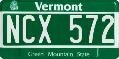 VT license plate NCX572
