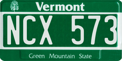 VT license plate NCX573