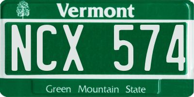 VT license plate NCX574