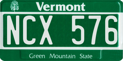 VT license plate NCX576