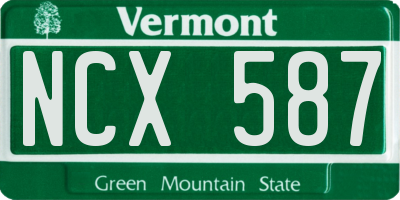 VT license plate NCX587
