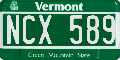 VT license plate NCX589