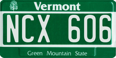 VT license plate NCX606